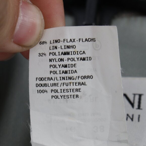 Armani Collezioni blazer womens 2 Flax linen blend 3 button textured geometric - Picture 6 of 16